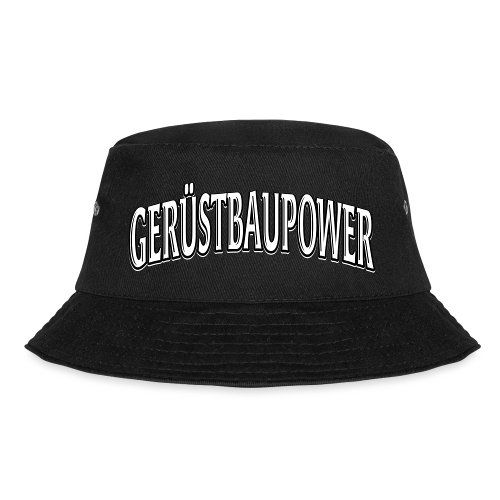 Gerüstbau Power - Bucket Hat - Schwar Geruestbauershop.dez