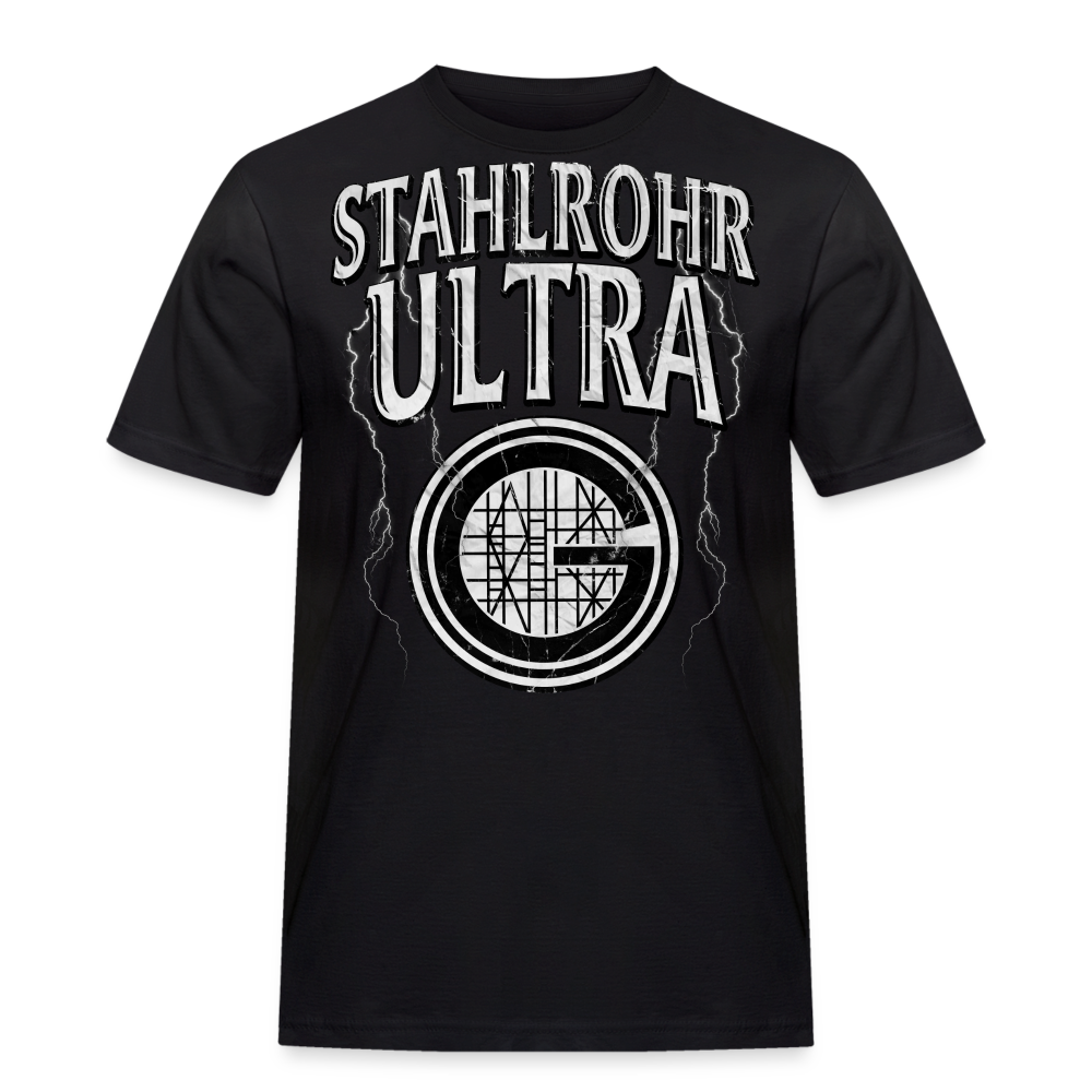 Stahlrohr Ultra - Gerüstbauer T-Shirt - Schwarz