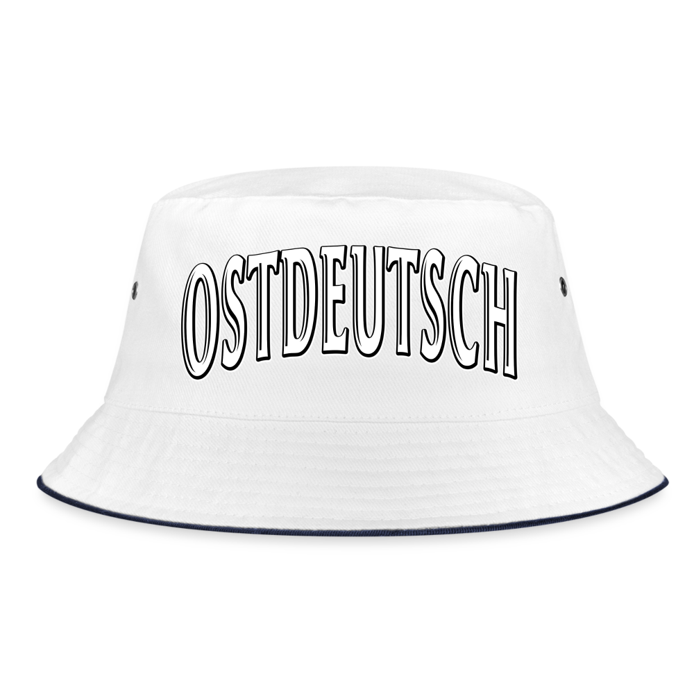 Ostdeutsch - Bucket Hat - Weiß/Navy