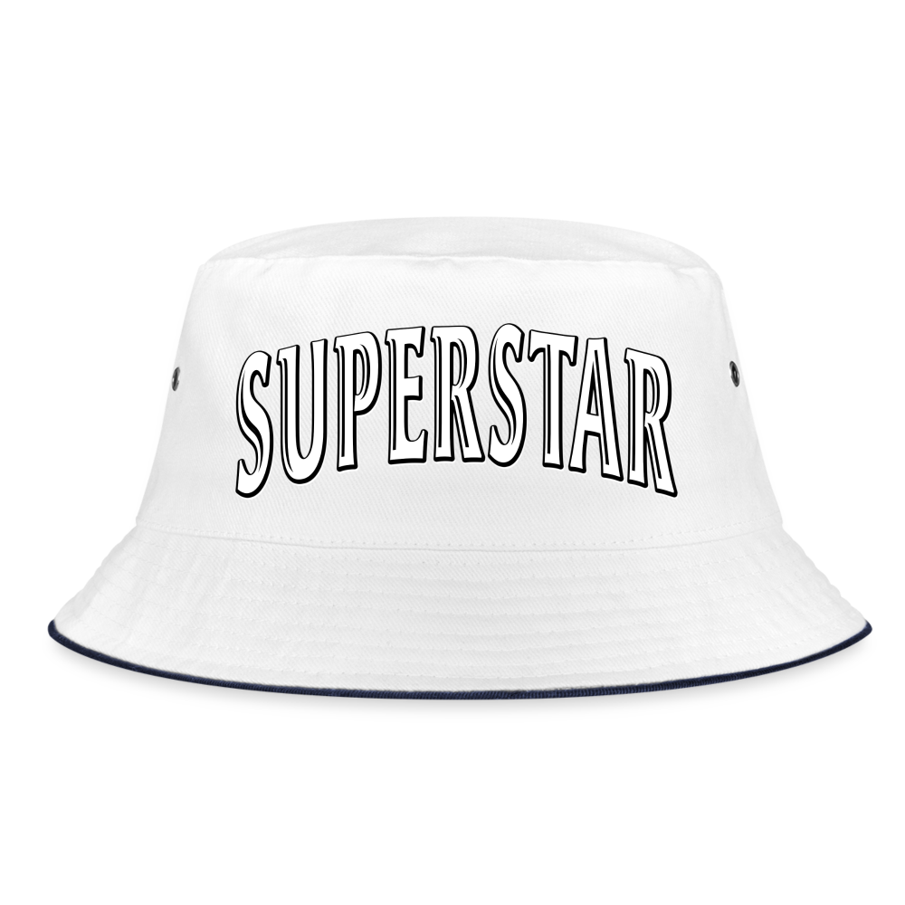 Superstar - Bucket Hat - Weiß/Navy