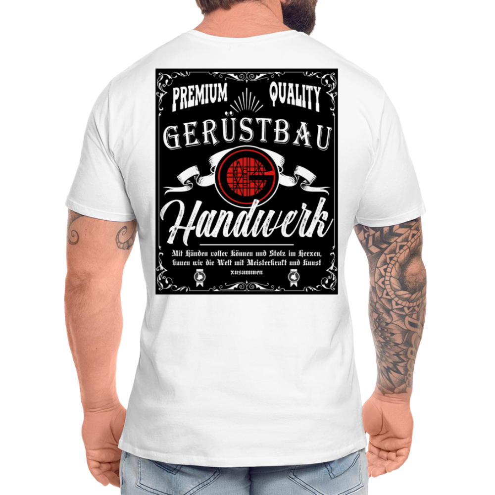 Gerüstbauer Premium T-Shirt Backprint - Weiß