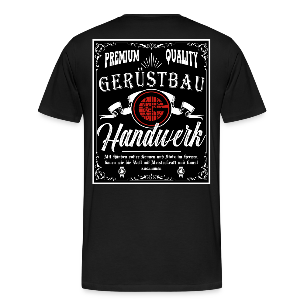 Gerüstbauer Premium T-Shirt Backprint - Schwarz