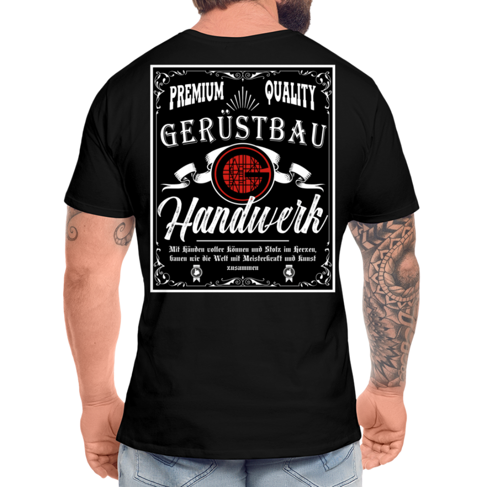 Gerüstbauer Premium T-Shirt Backprint - Schwarz