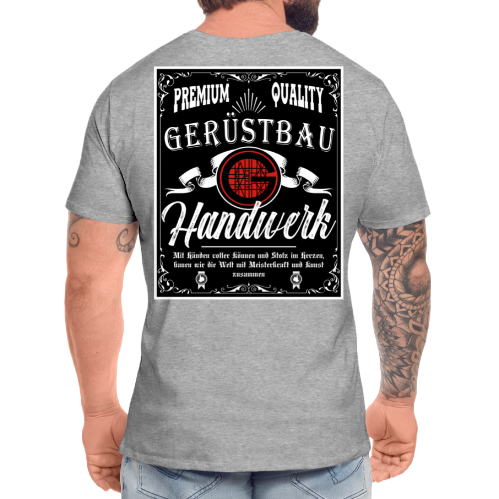 Gerüstbauer Premium T-Shirt Backprint - Grau meliert