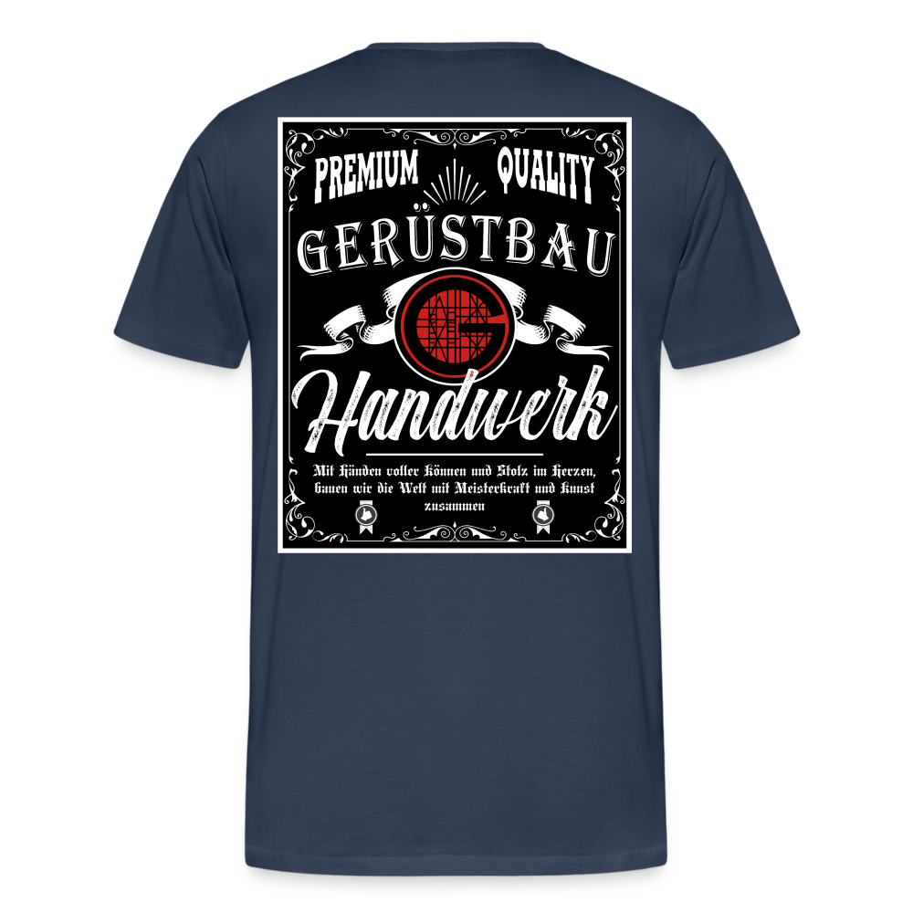 Gerüstbauer Premium T-Shirt Backprint - Navy